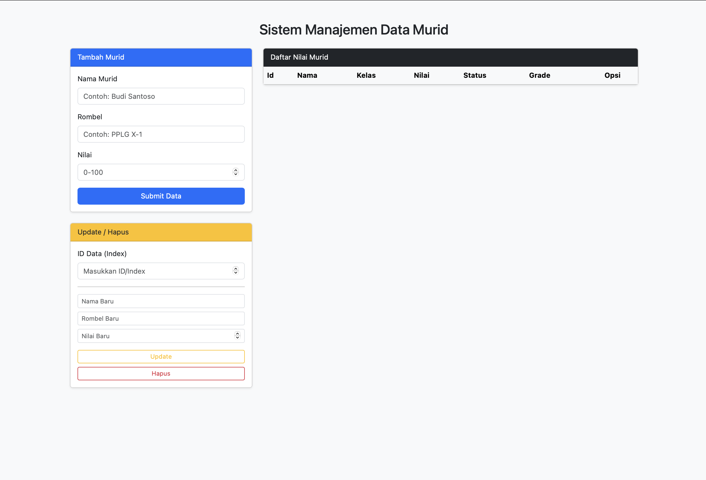 Sistem Manajemen Data Murid